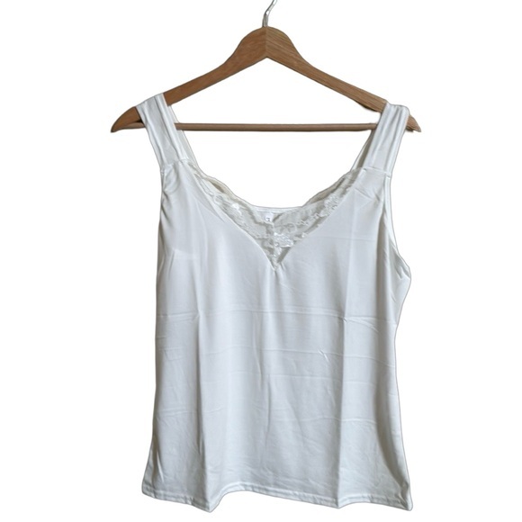 Luxurious Lace Cami‎ Tank Top - Soft Cotton Blend - Size Large - Picture 1 of 5